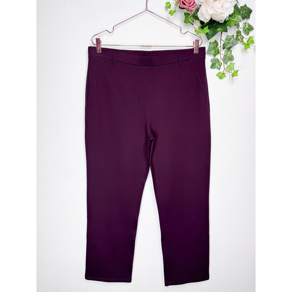 Quince Ultra-Stretch Ponte Straight Leg Pant in Burgundy